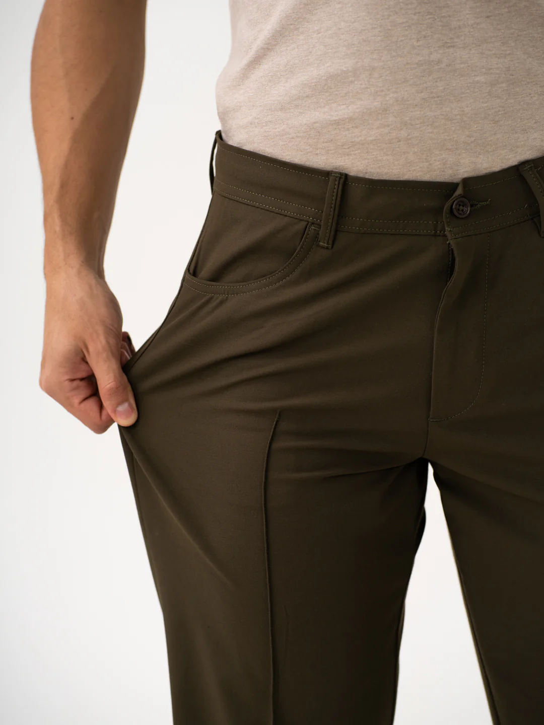 Pine Green Relaxed Fit Korean Pintuck Pants - Image 4