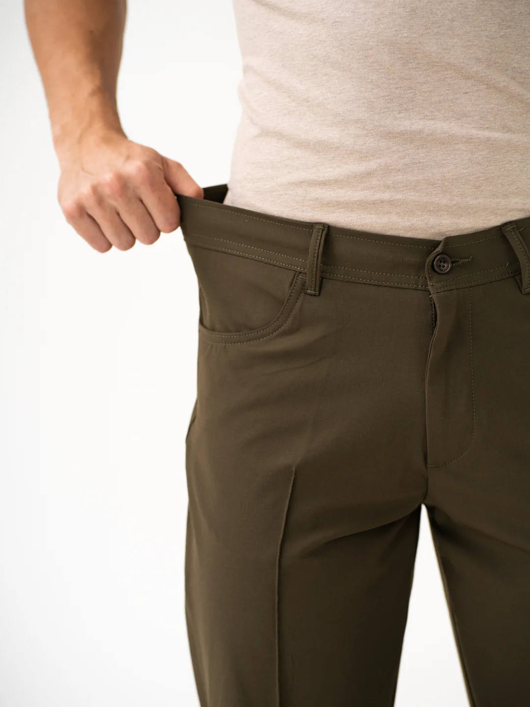 Pine Green Relaxed Fit Korean Pintuck Pants - Image 5