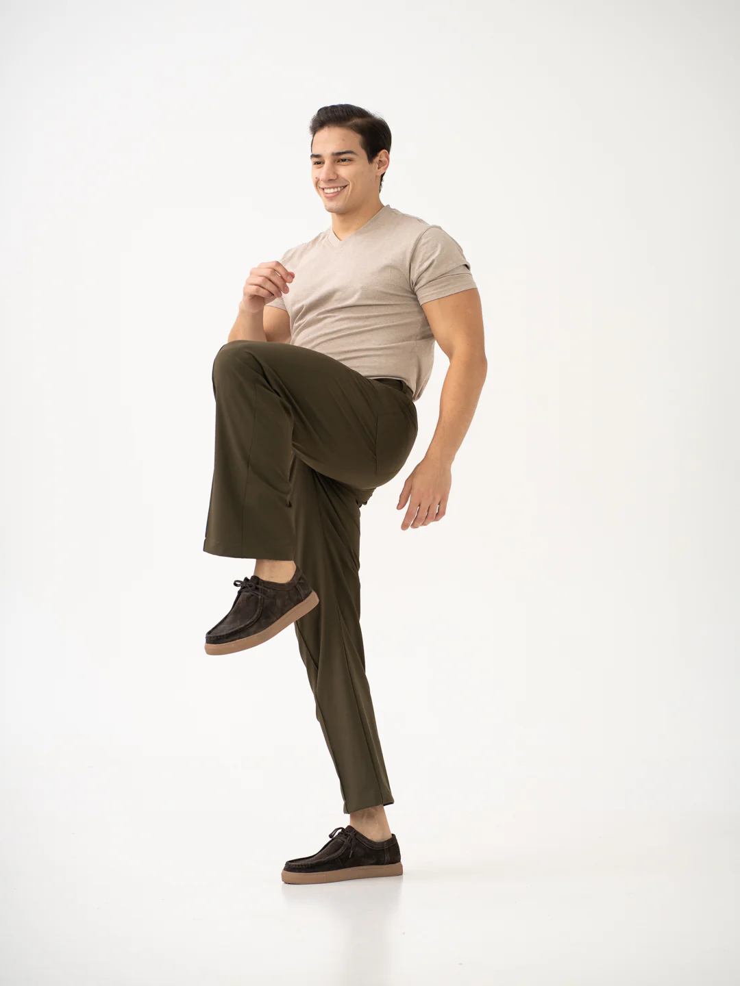 Pine Green Relaxed Fit Korean Pintuck Pants - Image 8