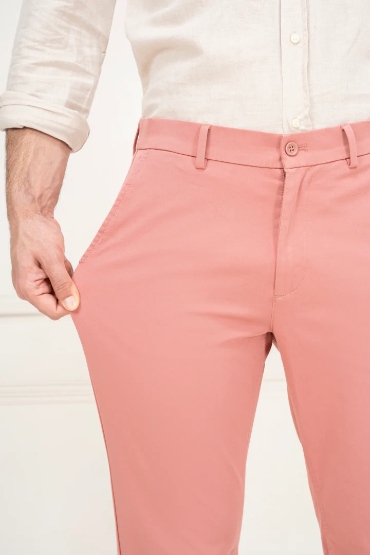 Dive Pink Slim Fit Stretch Chinos - Image 4
