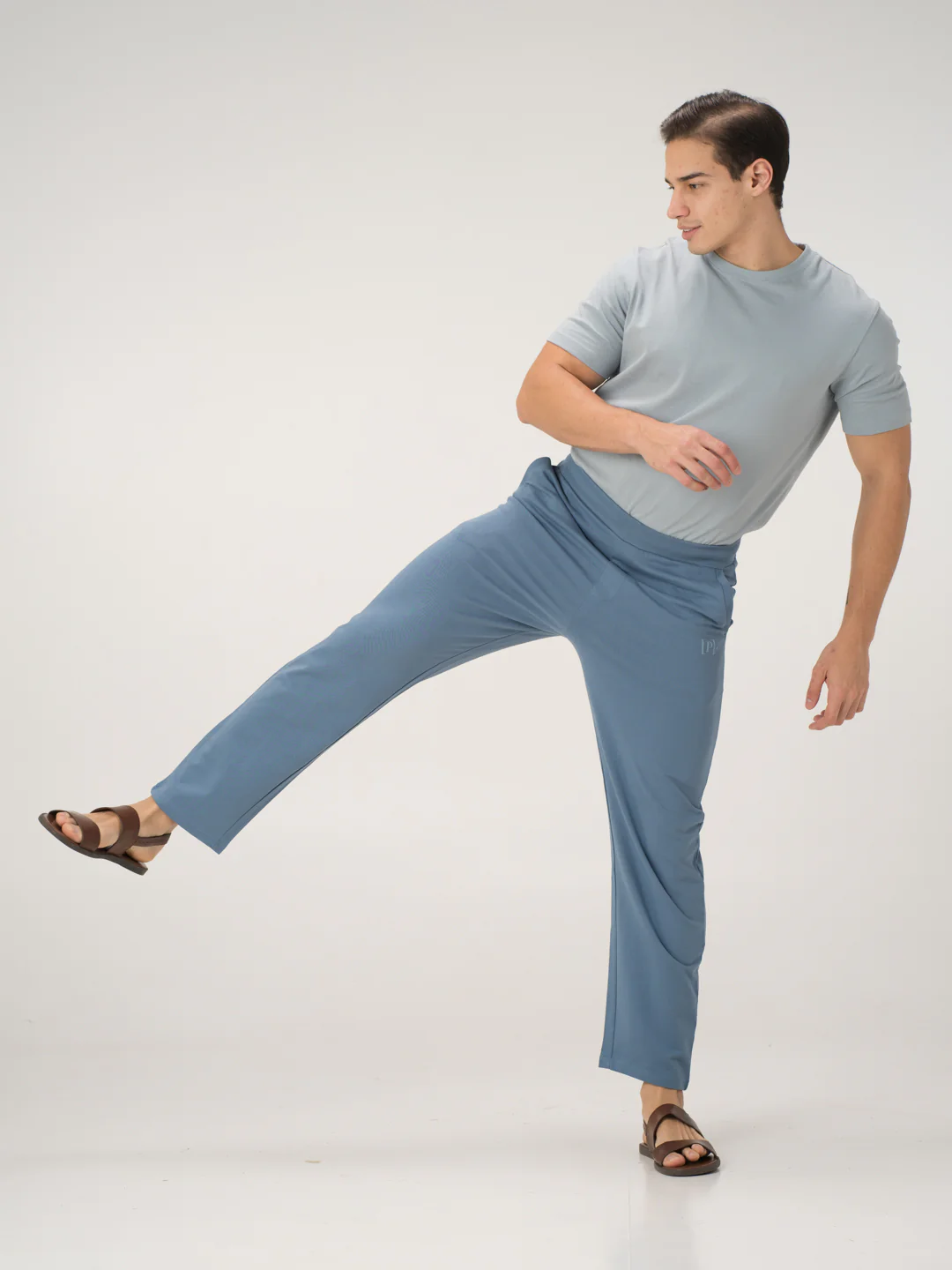 Pixel Blue Cotton Sweatpants - Image 8
