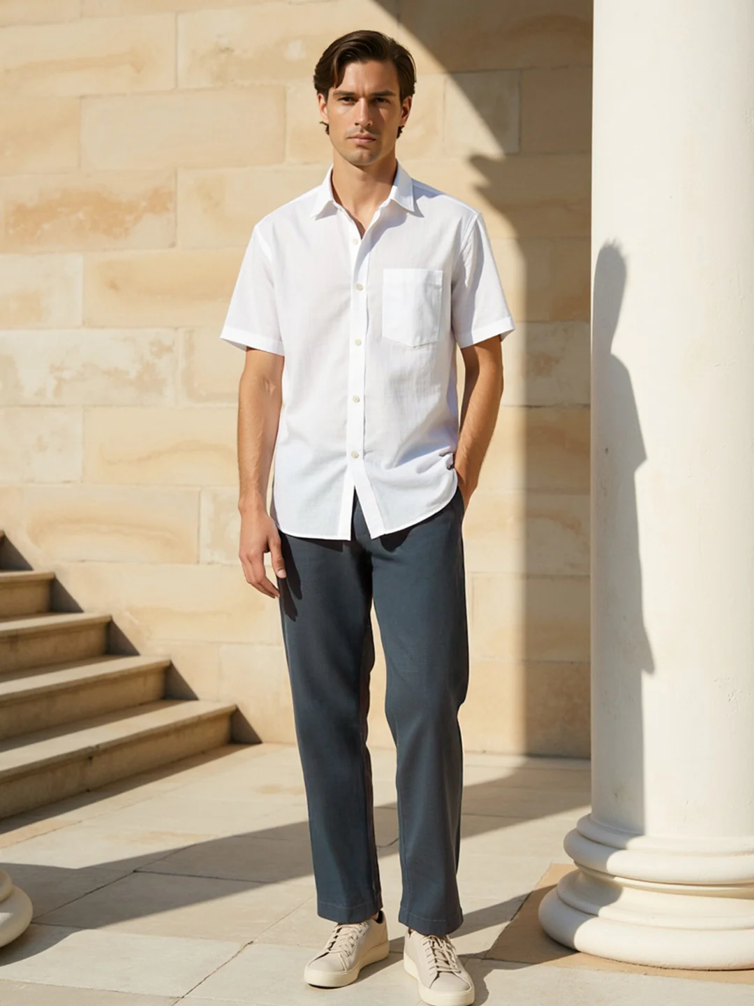 Plantide Green Linen Sorona Pants - Image 3