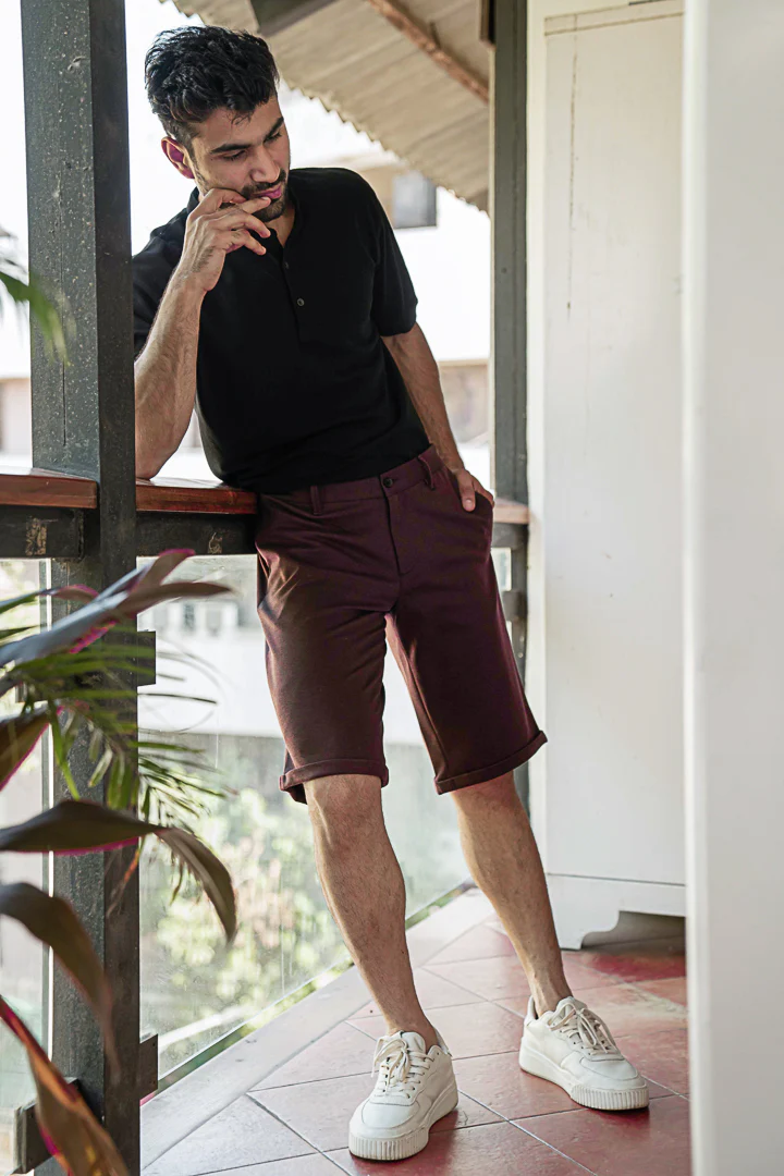 Plum Wine Power-Stretch Chino Shorts - Image 3