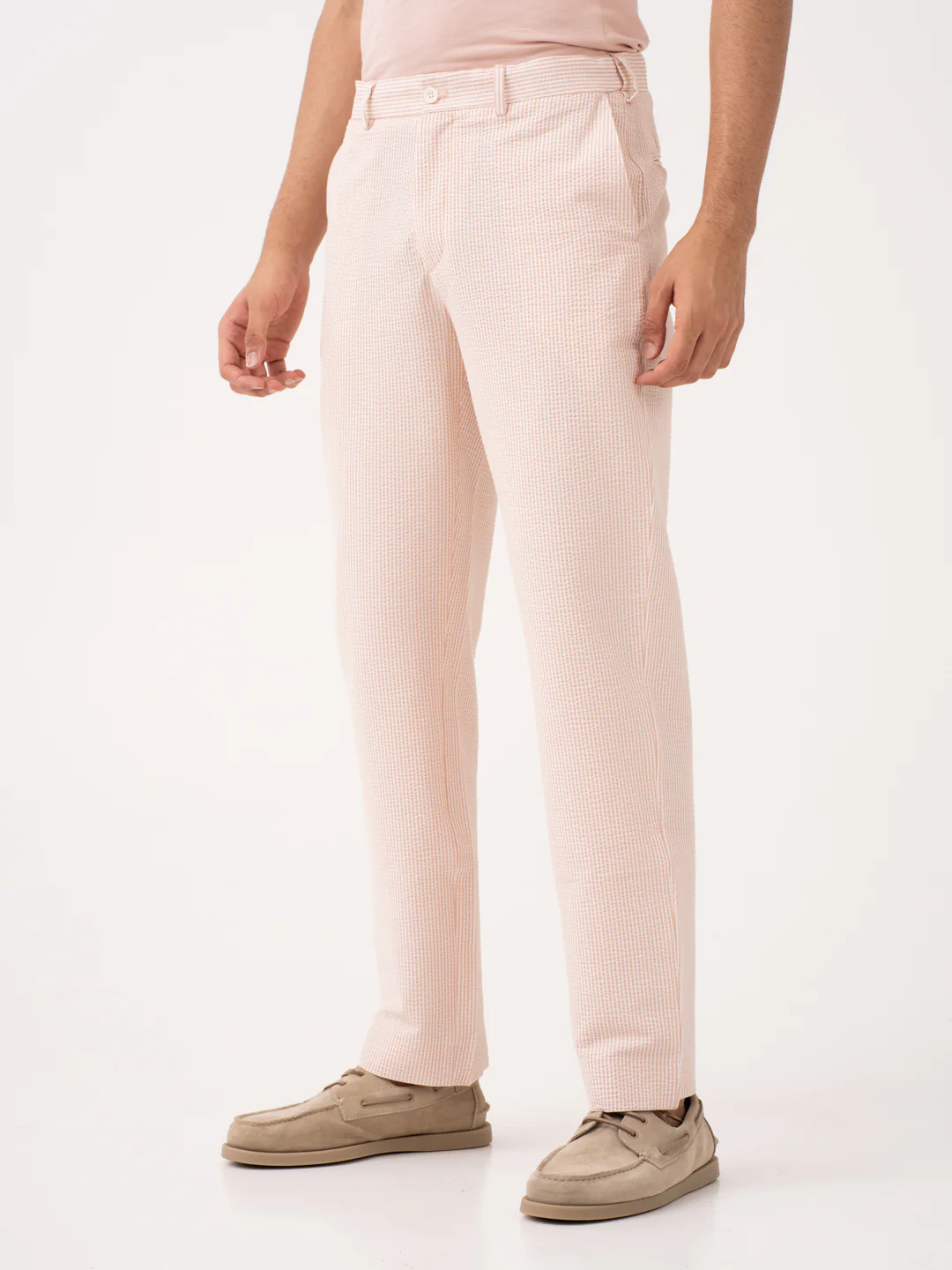 Poppy Peach Stripes Seersucker Pants - Image 10