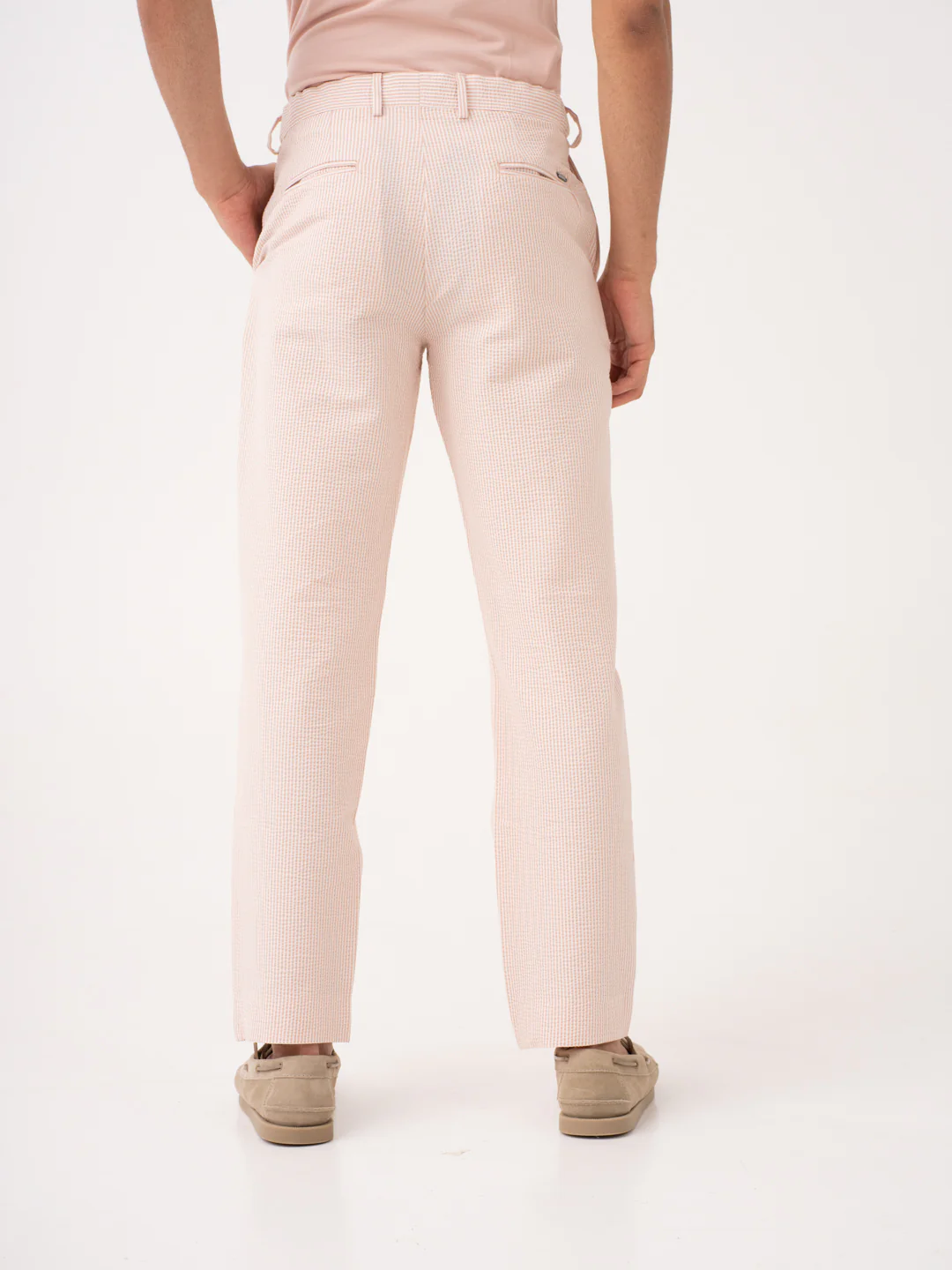 Poppy Peach Stripes Seersucker Pants - Image 7