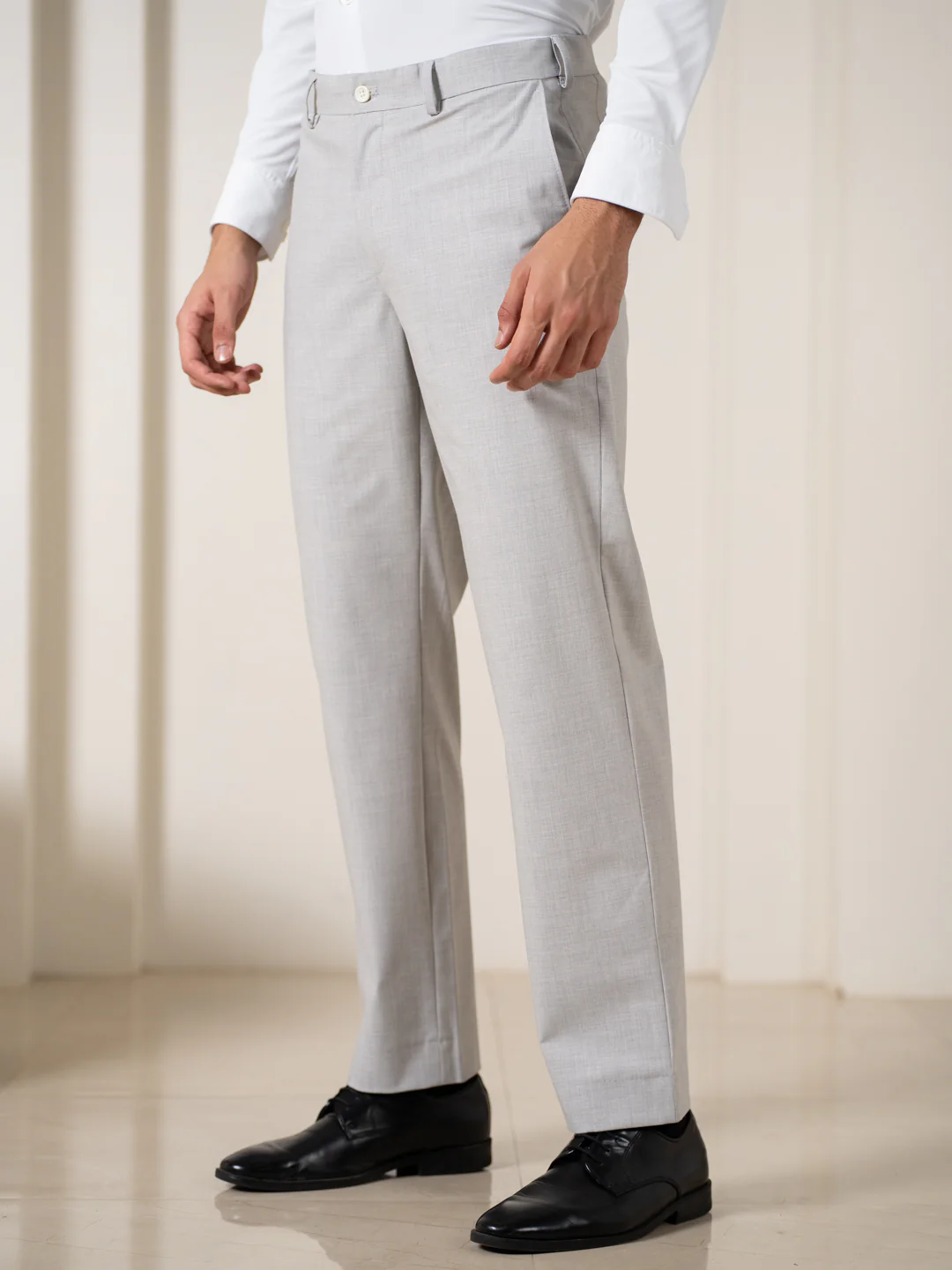 Prestige Grey Relaxed Fit Stretch Formal Pants - Image 7