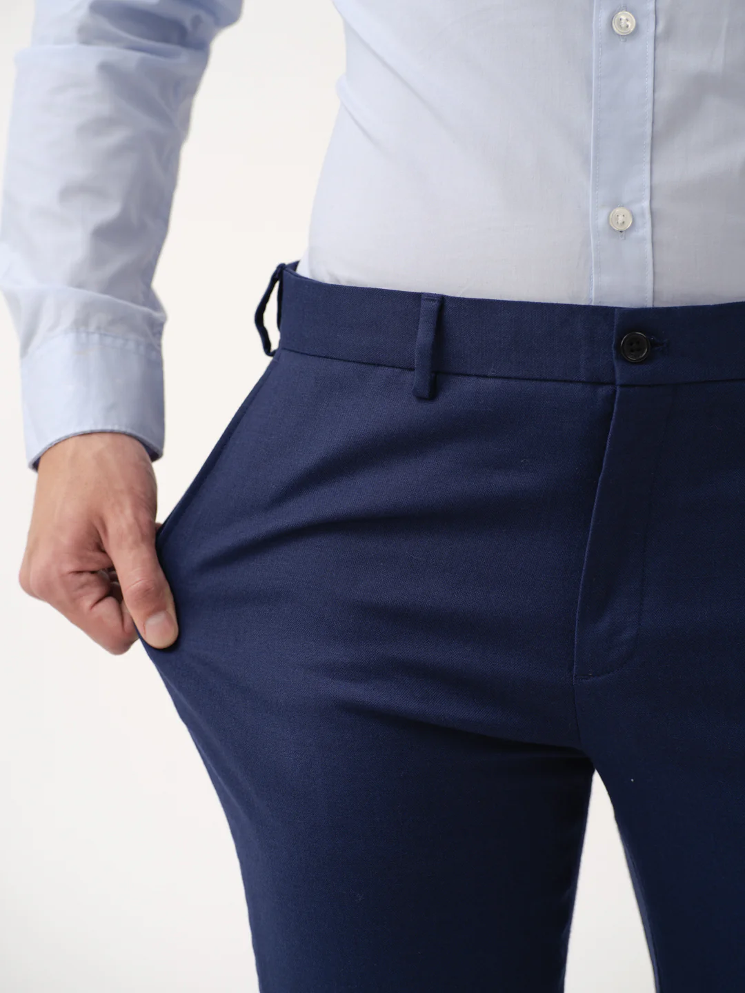 Prussian Blue Merino Wool Pants - Image 3