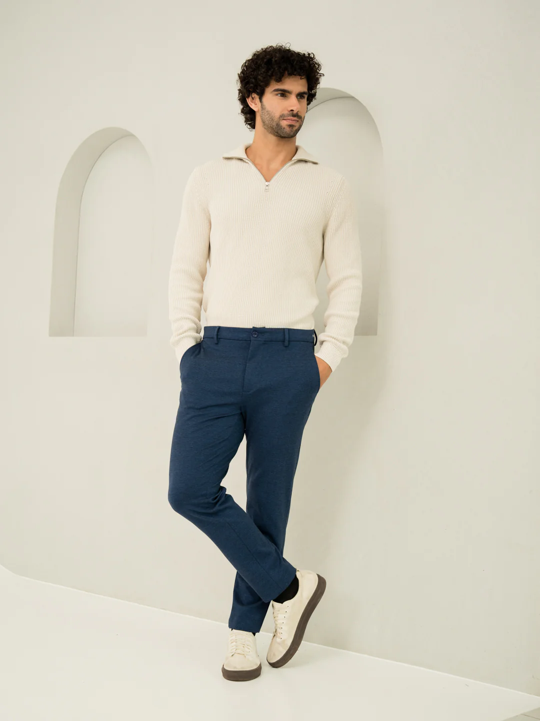 Prussian Blue Slim Fit Power Stretch Pants - Image 7