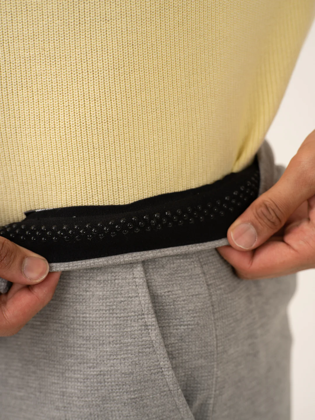 Quantum Grey Waffle Textured Power-Stretch Pants - Image 3