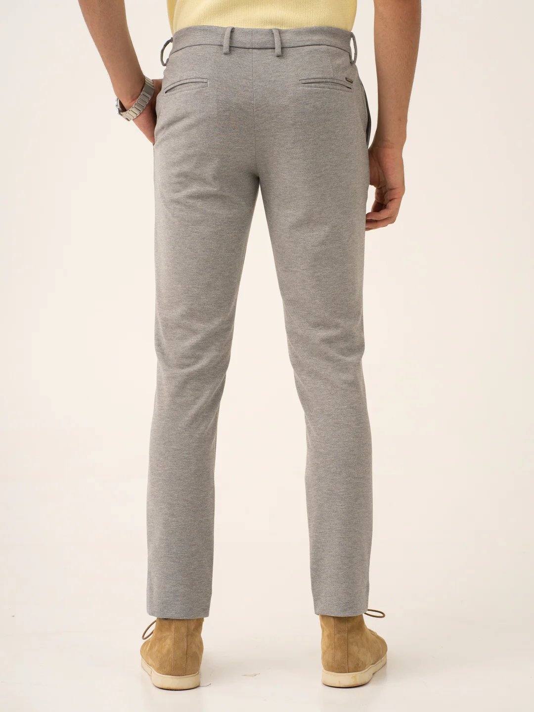 Quantum Grey Waffle Textured Power-Stretch Pants - Image 6