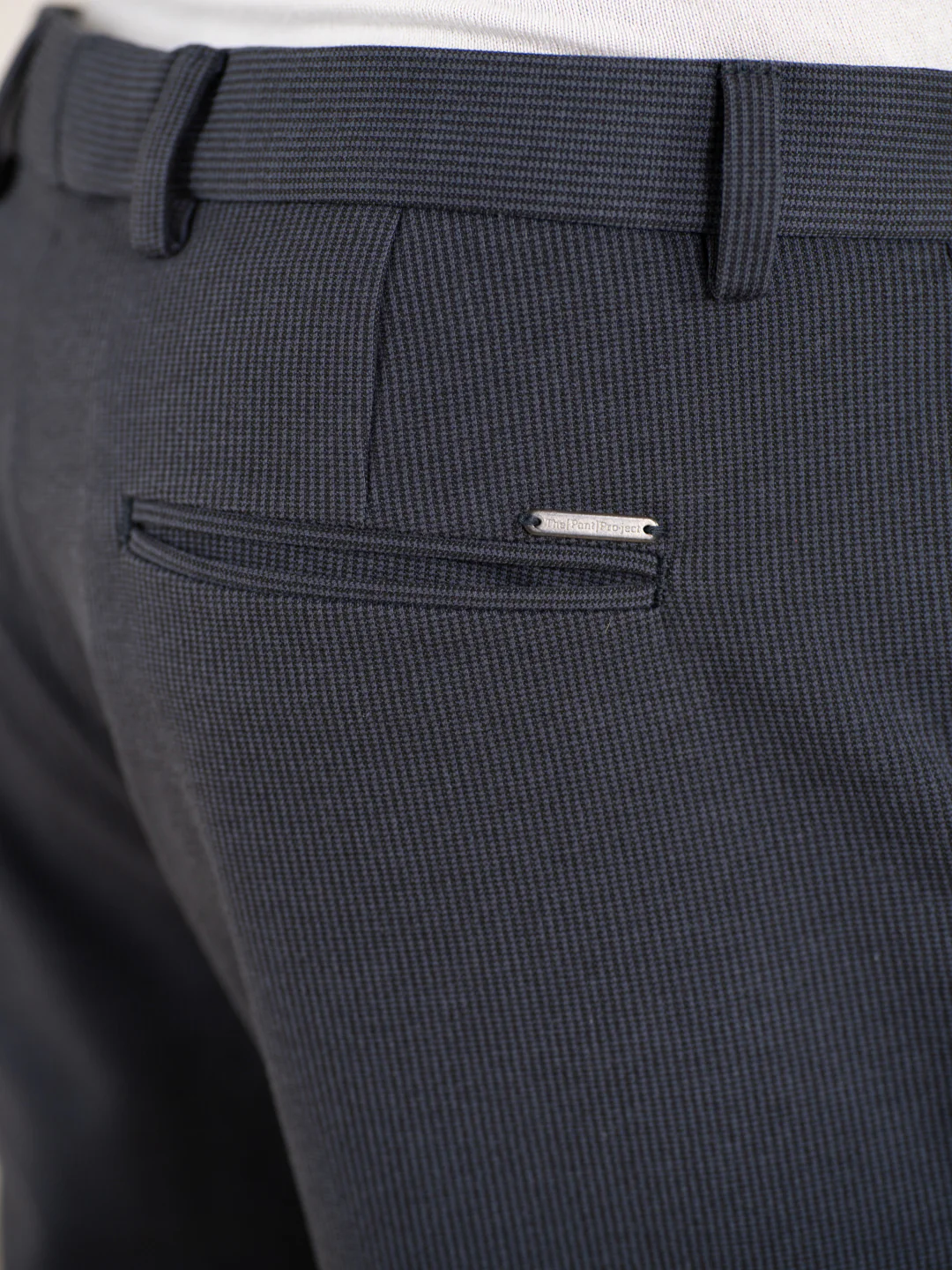 Quiet Grey Houndstooth Slim Fit Power Stretch Pants - Image 11