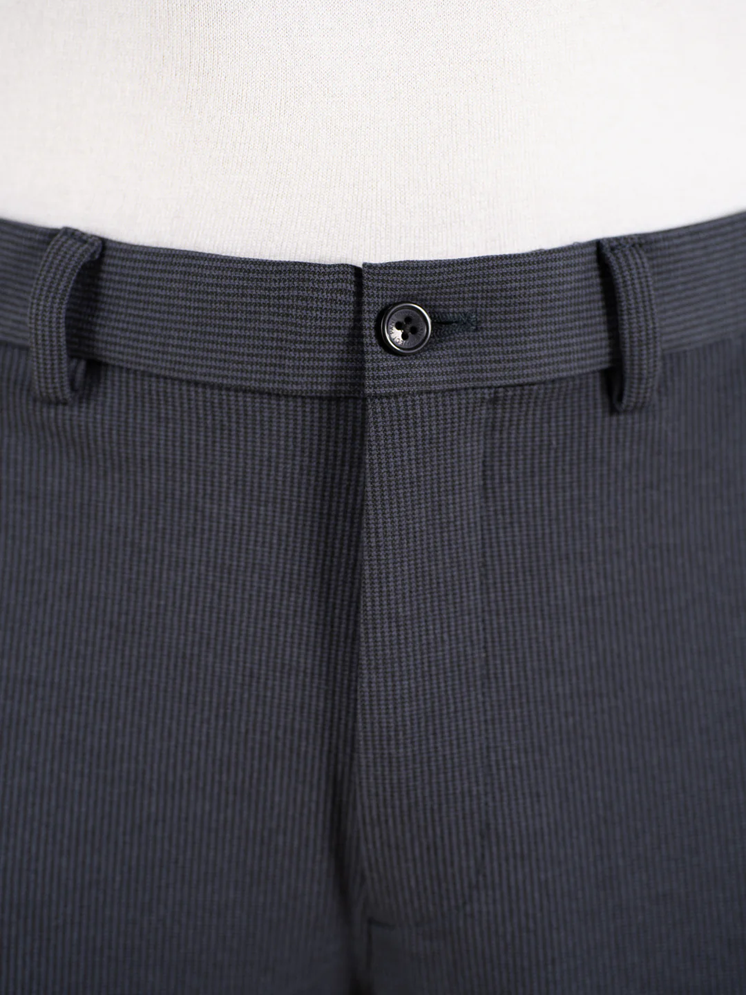 Quiet Grey Houndstooth Slim Fit Power Stretch Pants - Image 9