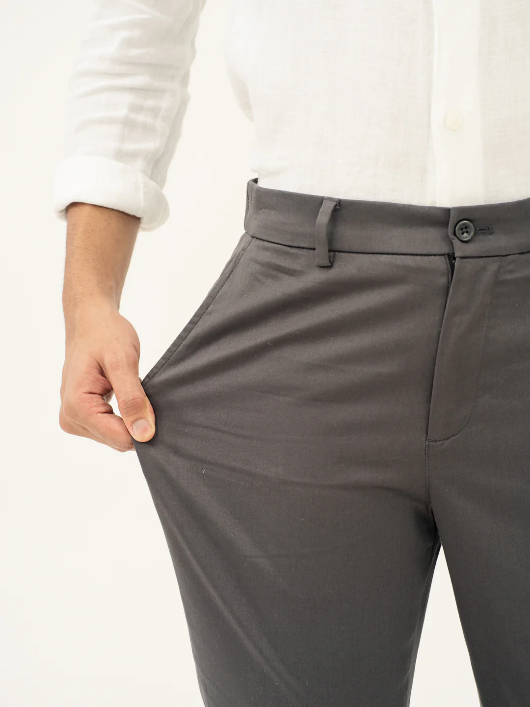 Rainshield Grey Slim Fit Stretch Chinos - Image 3