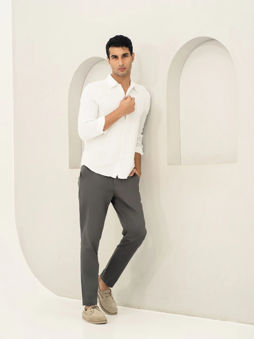 Rainshield Grey Slim Fit Stretch Chinos - Image 6