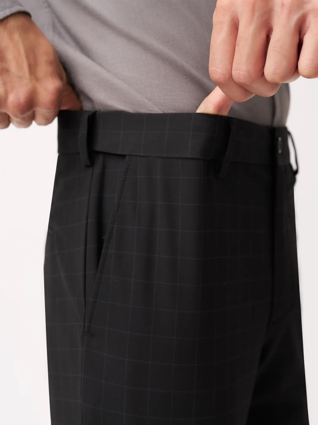 Raven Black Checks Formal Pants - Image 4