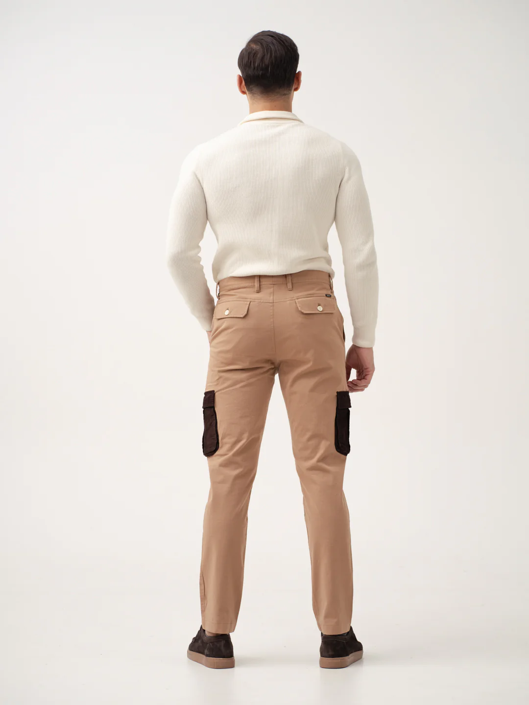 Raw Beige Cargo Corduroy Pants - Image 5