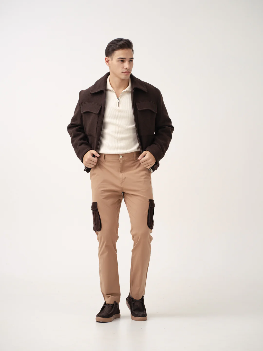 Raw Beige Cargo Corduroy Pants - Image 7
