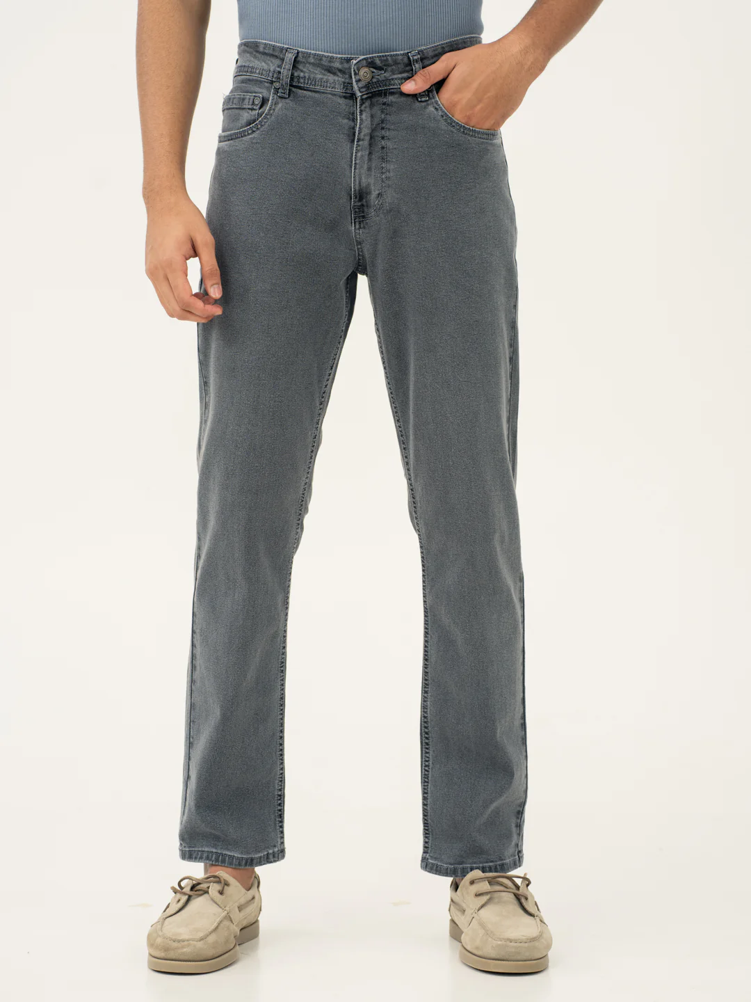 Refined Grey Relaxed Fit Jeans - Image 2