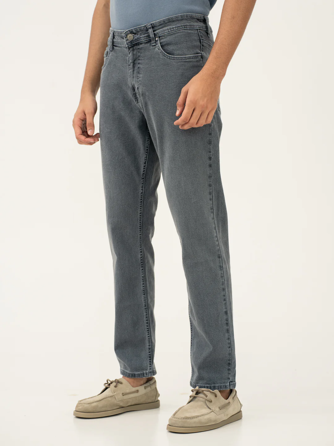 Refined Grey Relaxed Fit Jeans - Image 9