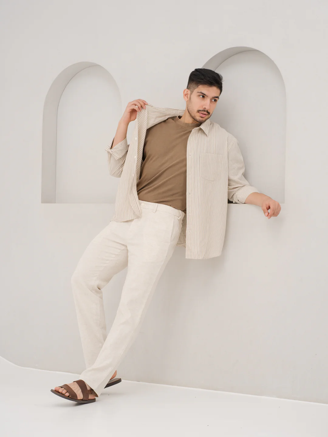 Reflora Cream Linen Sorona Pants - Image 9