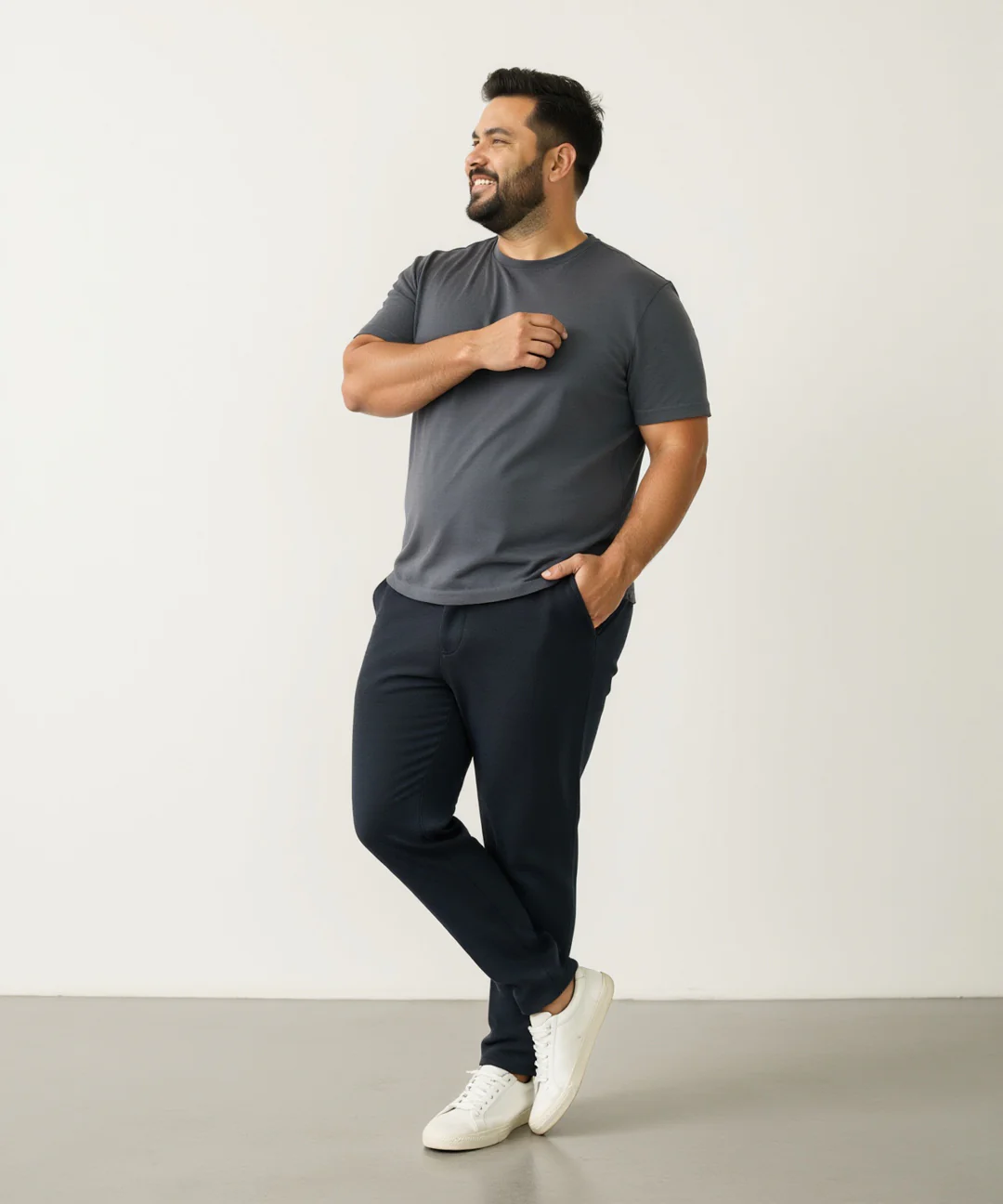 Regal Navy Twill Structured Plus Size Power-Stretch Pants - Image 5