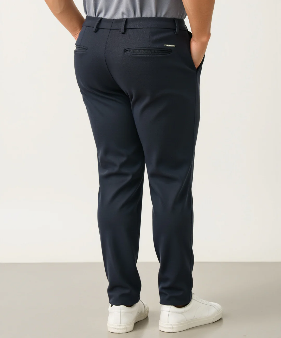 Regal Navy Twill Structured Plus Size Power-Stretch Pants - Image 7