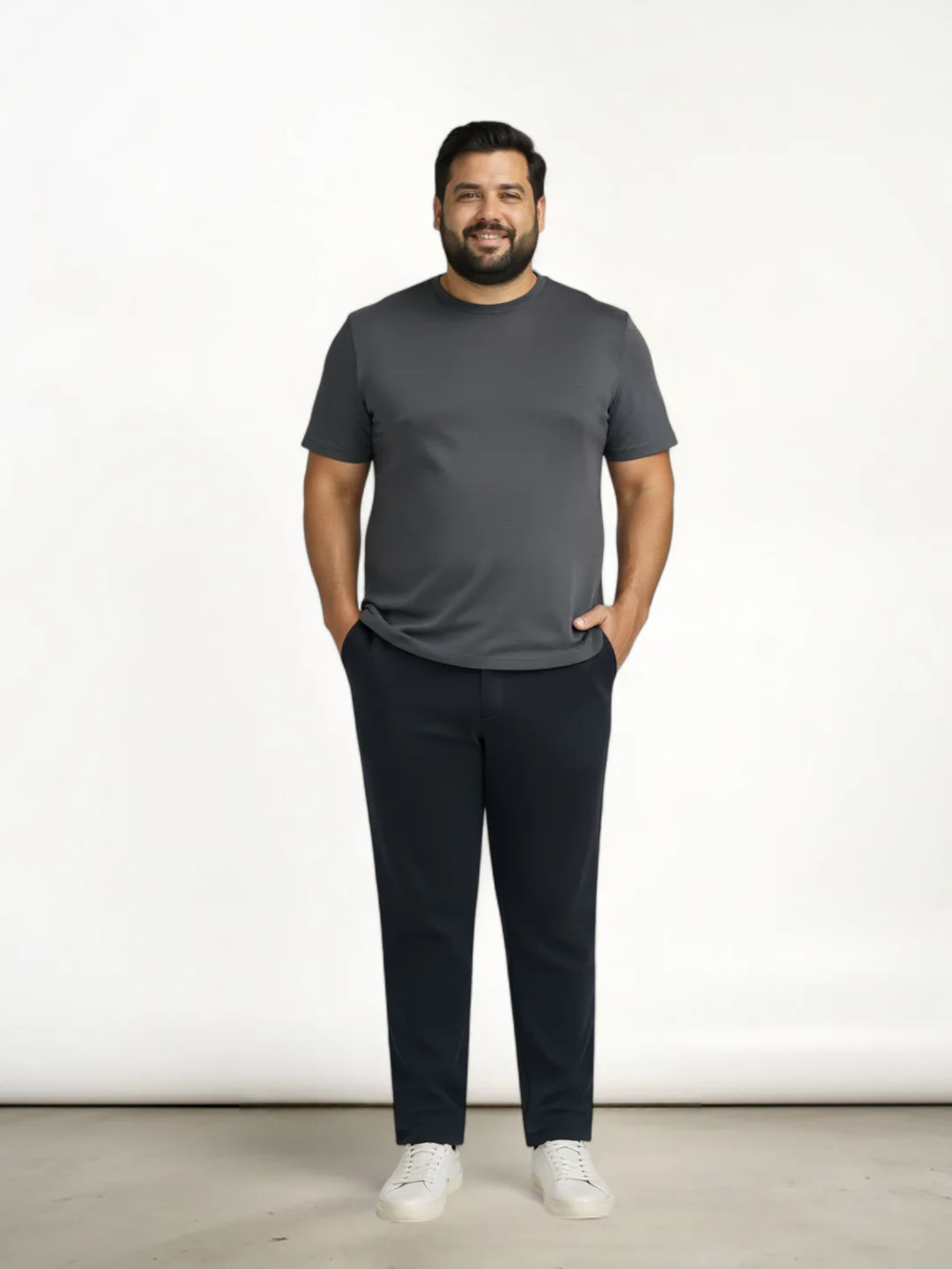 Regal Navy Twill Structured Plus Size Power-Stretch Pants - Image 8
