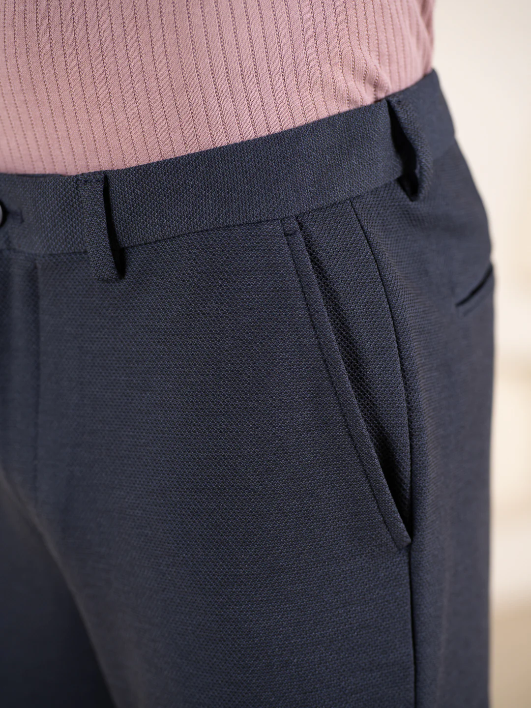Render Blue Textured Slim Fit Power Stretch Pants - Image 10