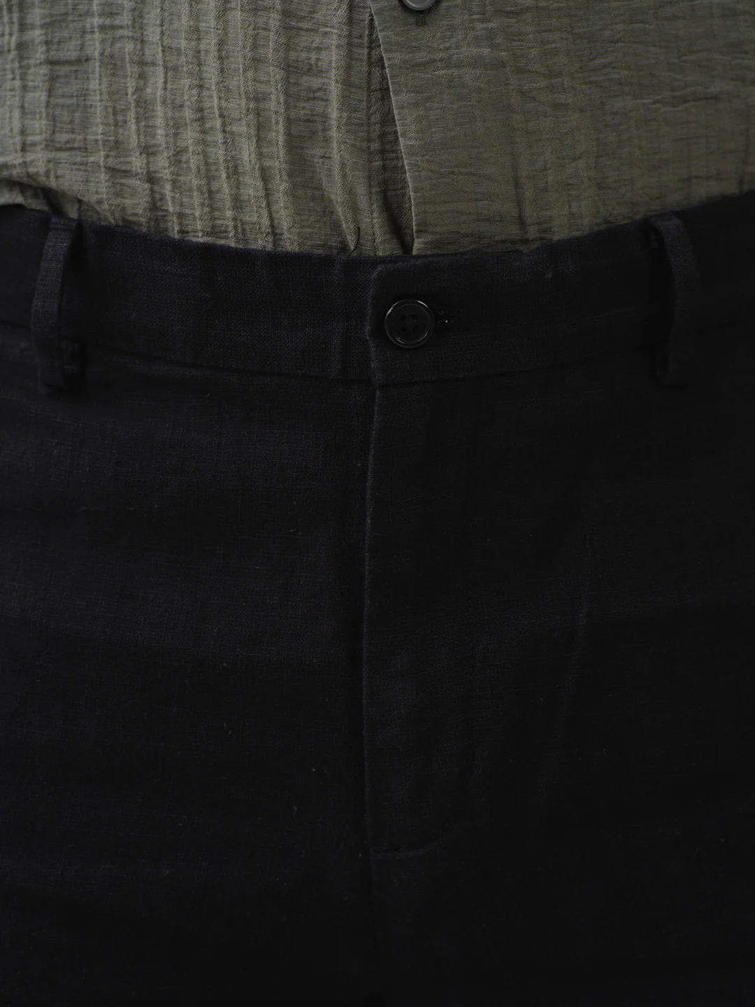 Rich Black 100% Linen Pants - Image 10