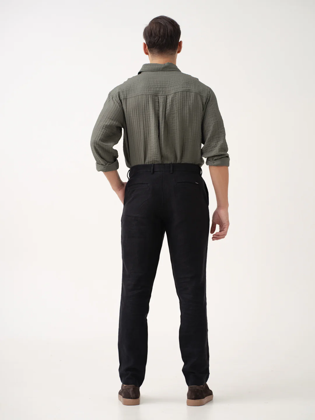 Rich Black 100% Linen Pants - Image 6