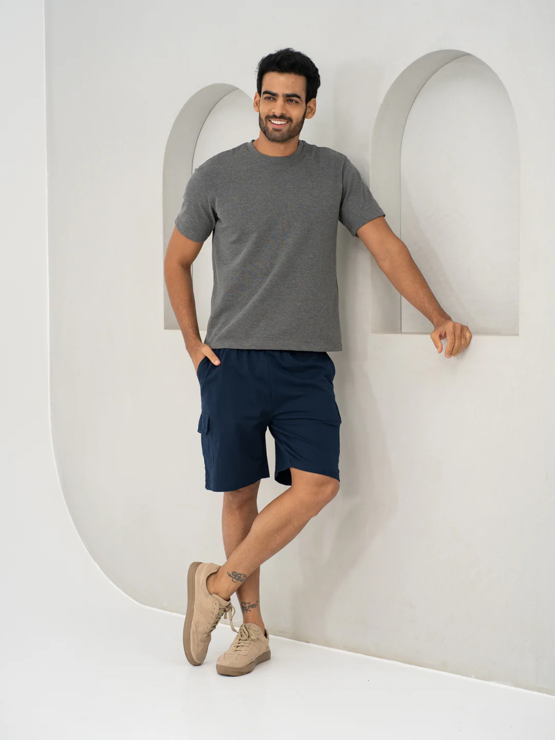 Rider Navy Relaxed Fit Cargo Sweatshorts - Image 10