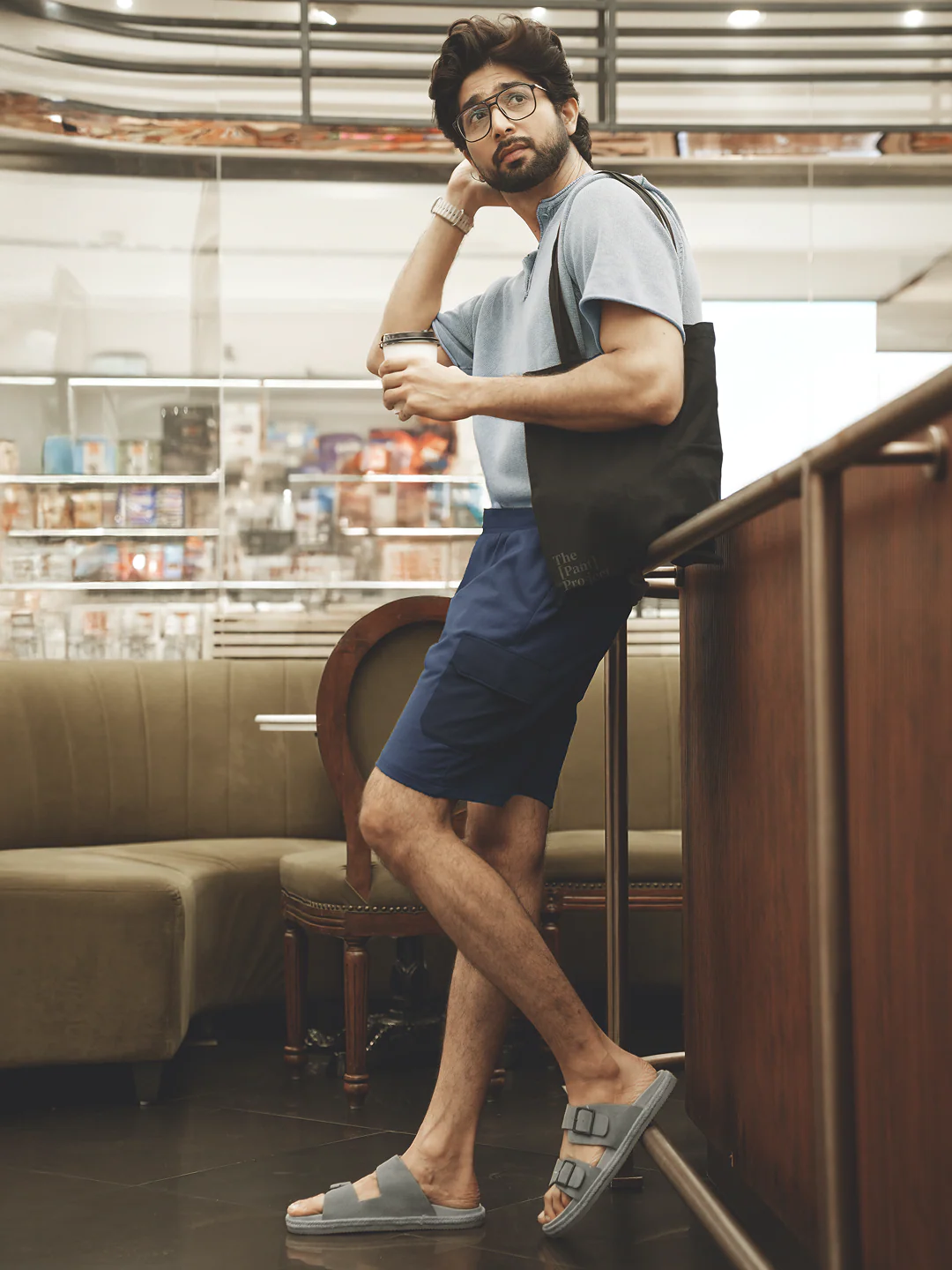 Rider Navy Relaxed Fit Cargo Sweatshorts - Image 3