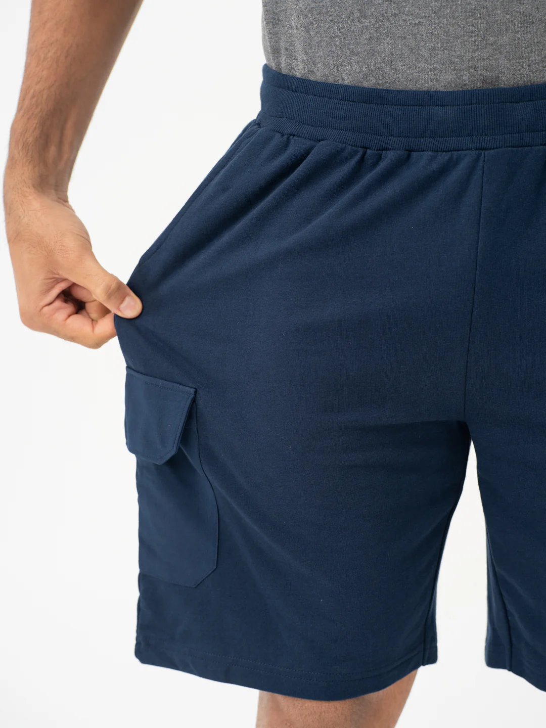 Rider Navy Relaxed Fit Cargo Sweatshorts - Image 4