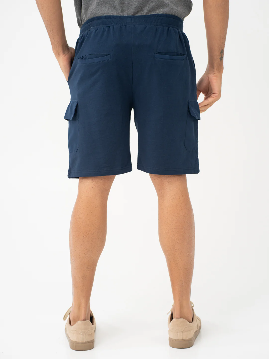Rider Navy Relaxed Fit Cargo Sweatshorts - Image 7