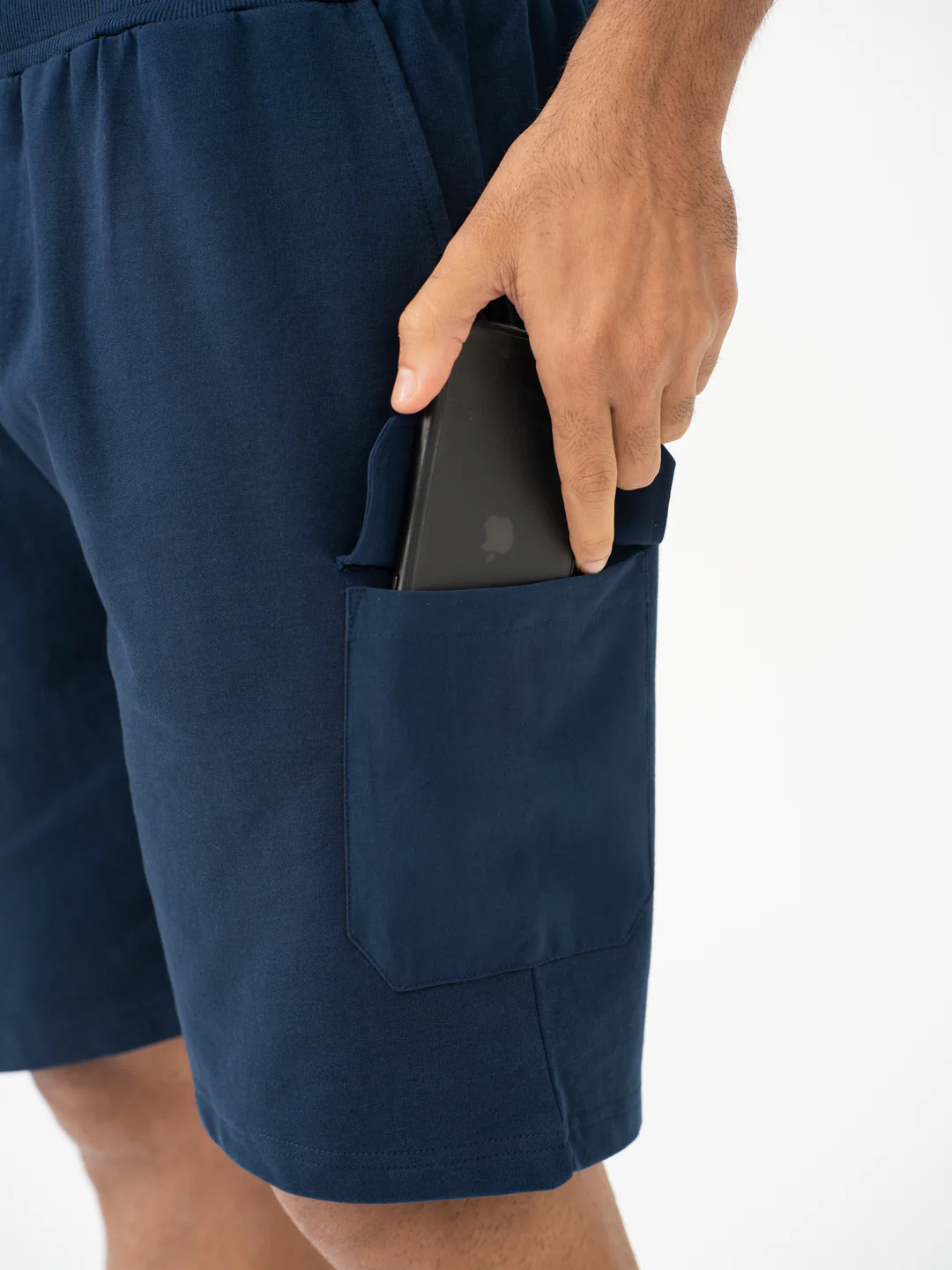 Rider Navy Relaxed Fit Cargo Sweatshorts - Image 9