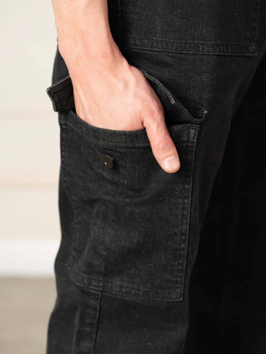 Ridge Black Relaxed Fit Denim Cargos - Image 4