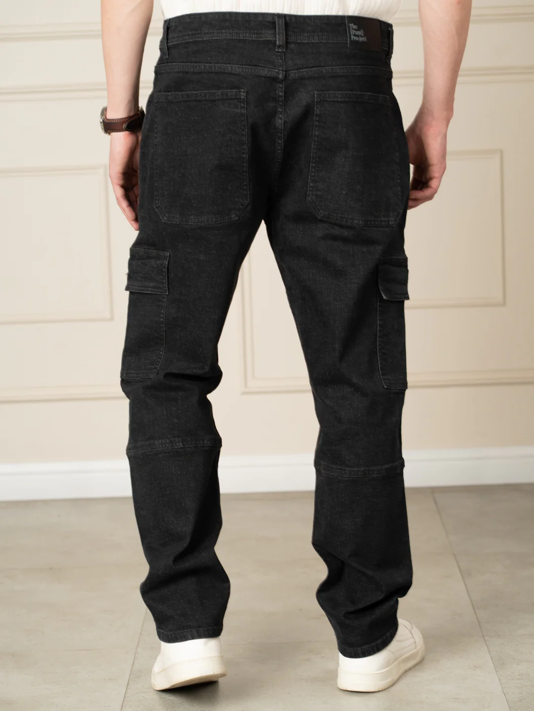 Ridge Black Relaxed Fit Denim Cargos - Image 9