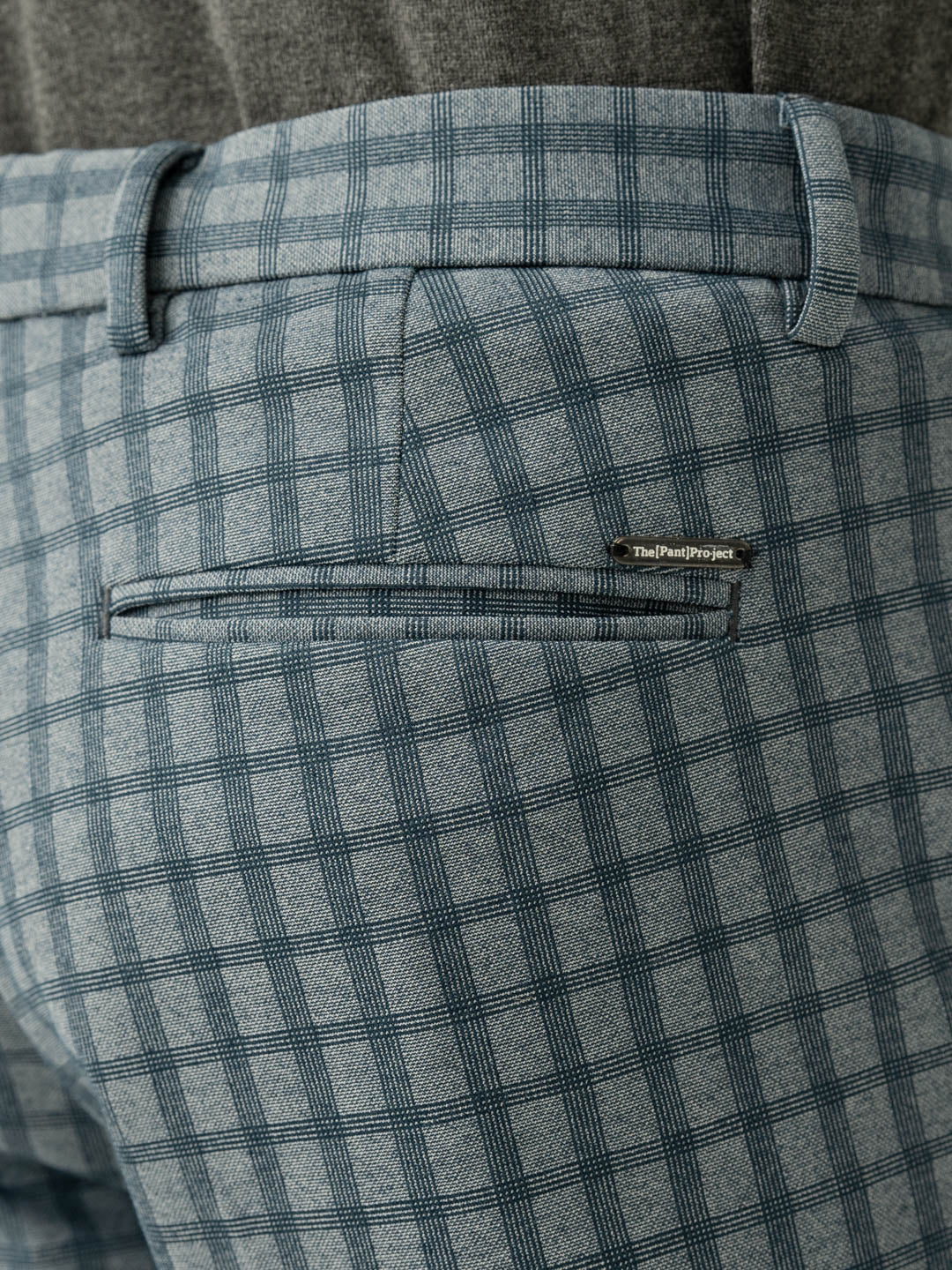 Ripple Blue Checks Slim Fit Power Stretch Pants - Image 7