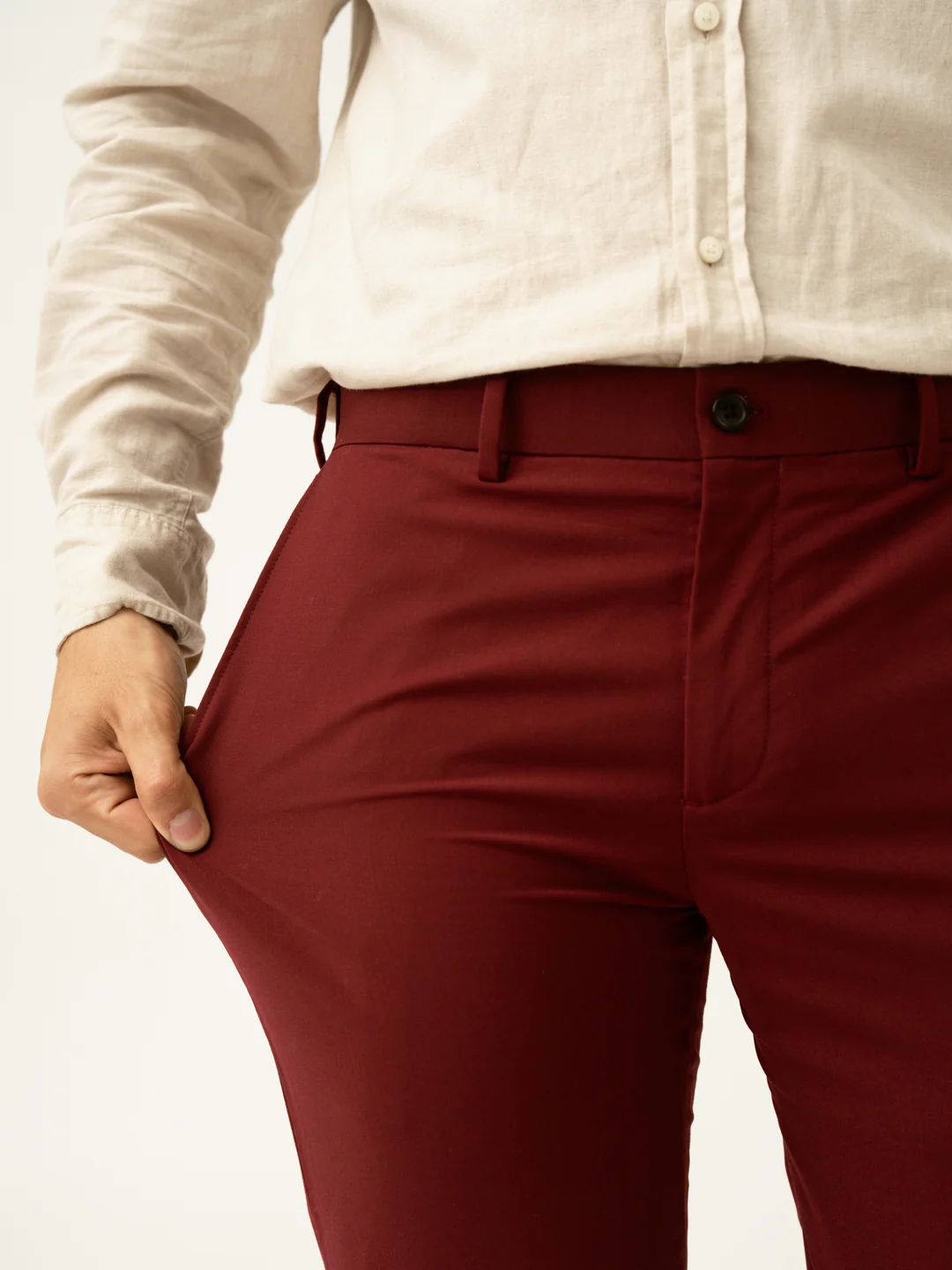 Rome Red Luxury Merino Wool Pants - Image 3