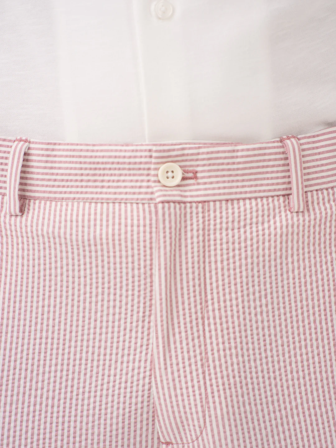 Romeo Rouge Stripes Seersucker Chino Shorts - Image 11