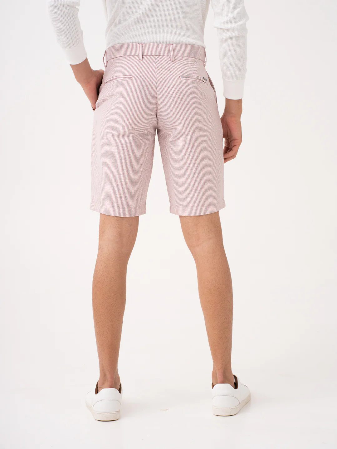 Romeo Rouge Stripes Seersucker Chino Shorts - Image 8