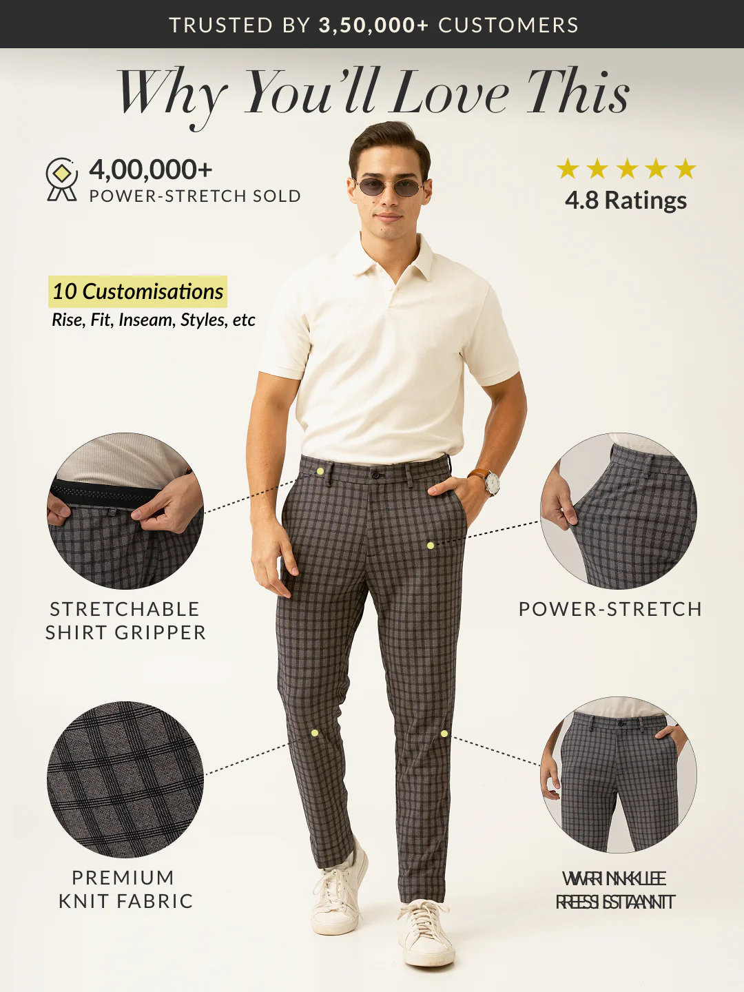 Rook Black Window Checks Power-Stretch Pants - Image 2