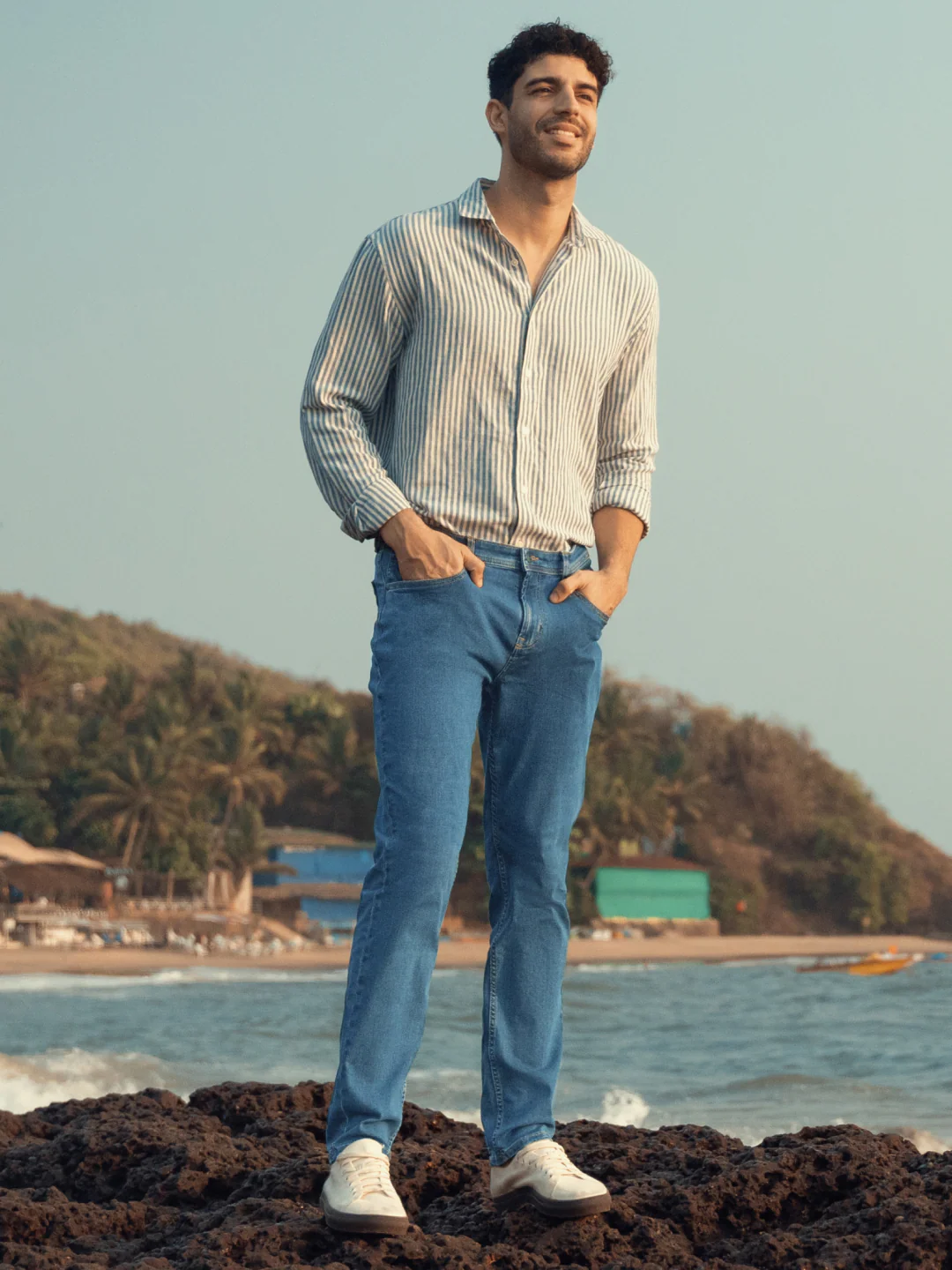 Royal Blue Power-Stretch Slim Fit Jeans - Image 4