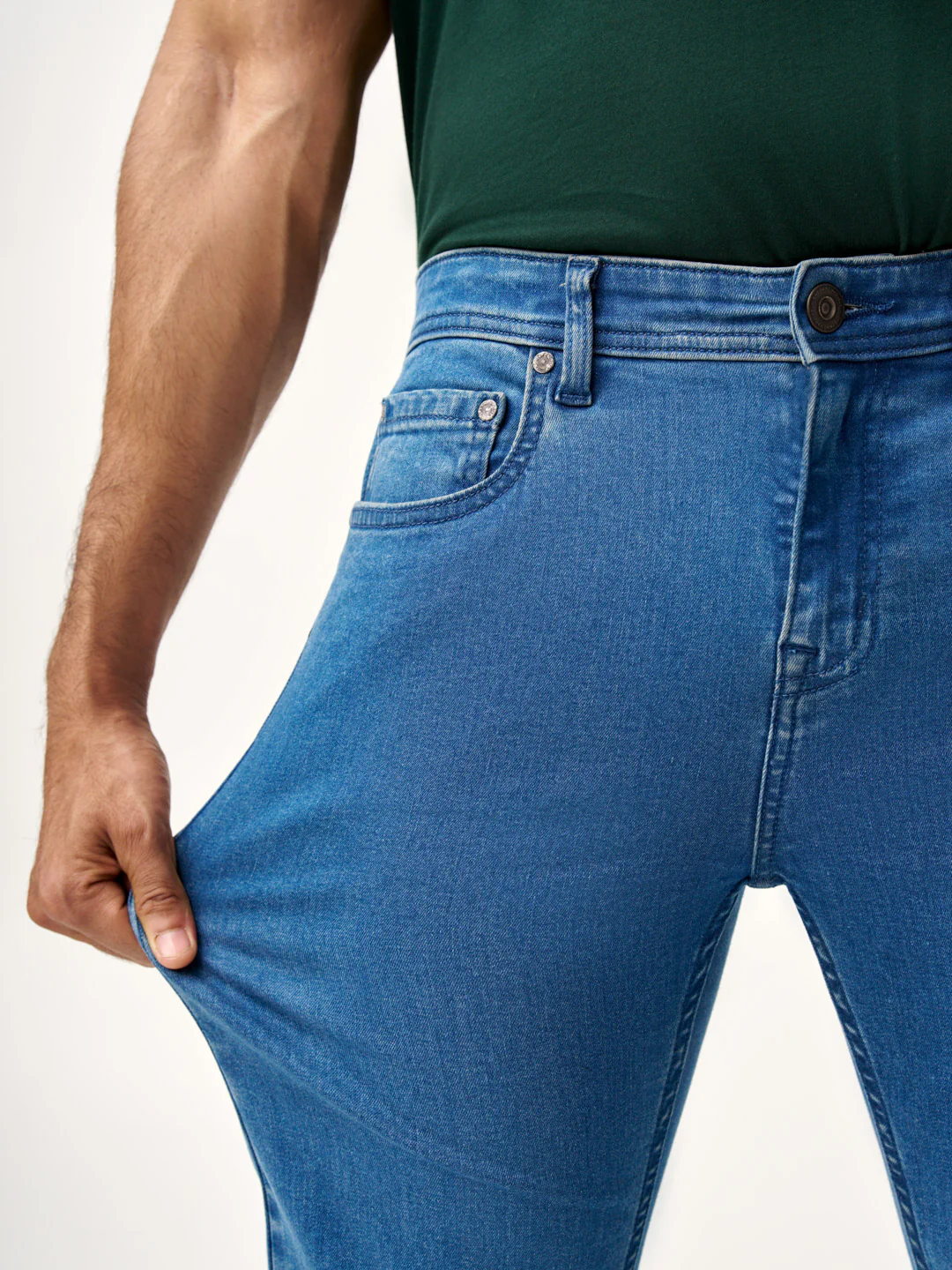 Royal Blue Power-Stretch Slim Fit Jeans - Image 5