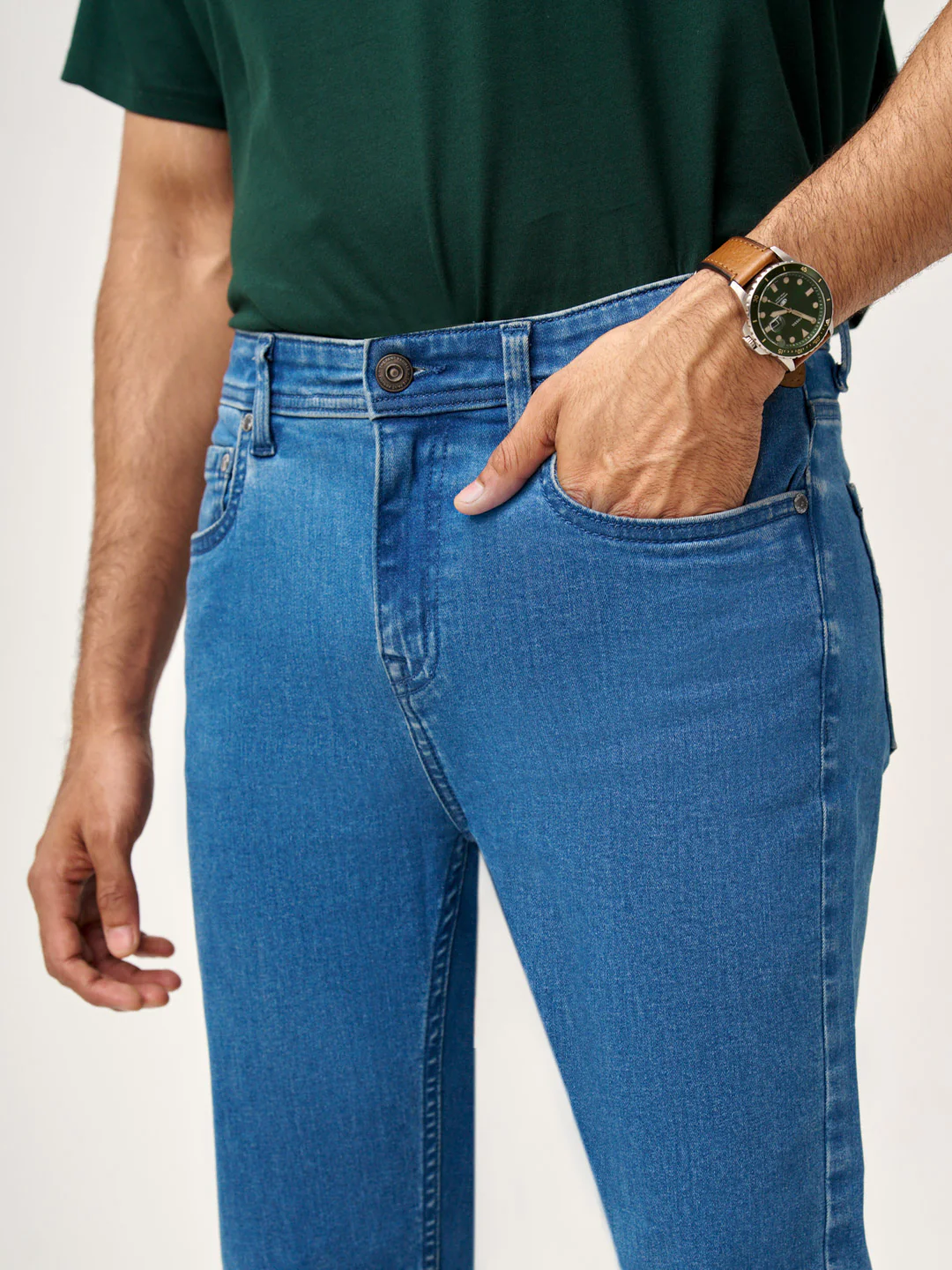Royal Blue Power-Stretch Slim Fit Jeans - Image 7