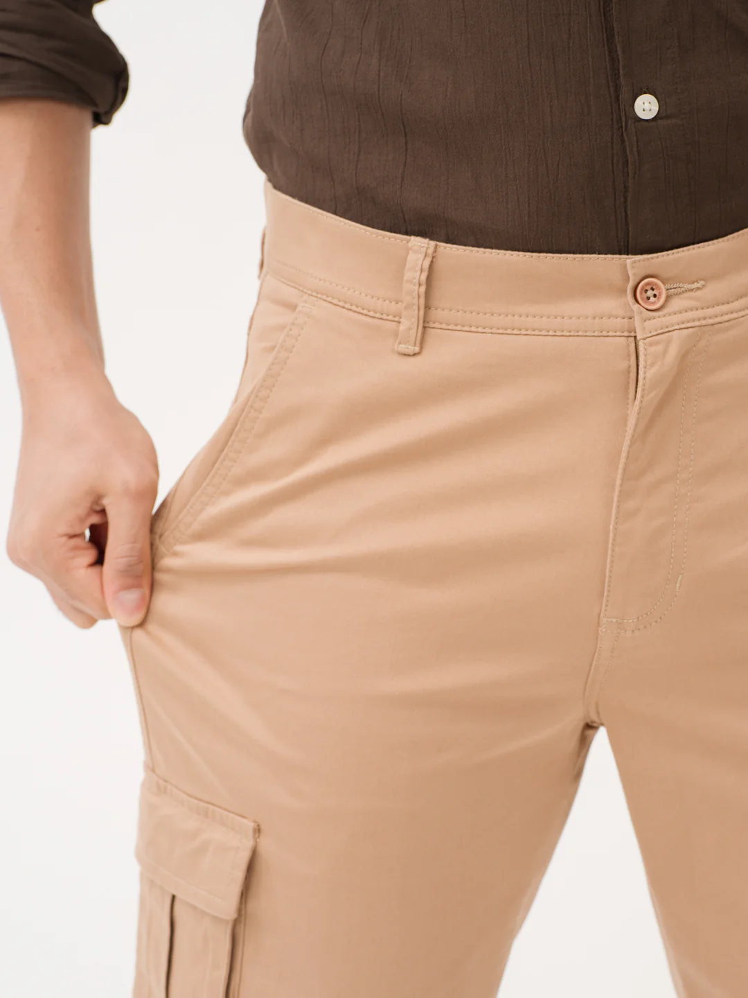 Sandhill Khaki Relaxed Fit Stretch Cargo Pants - Image 4