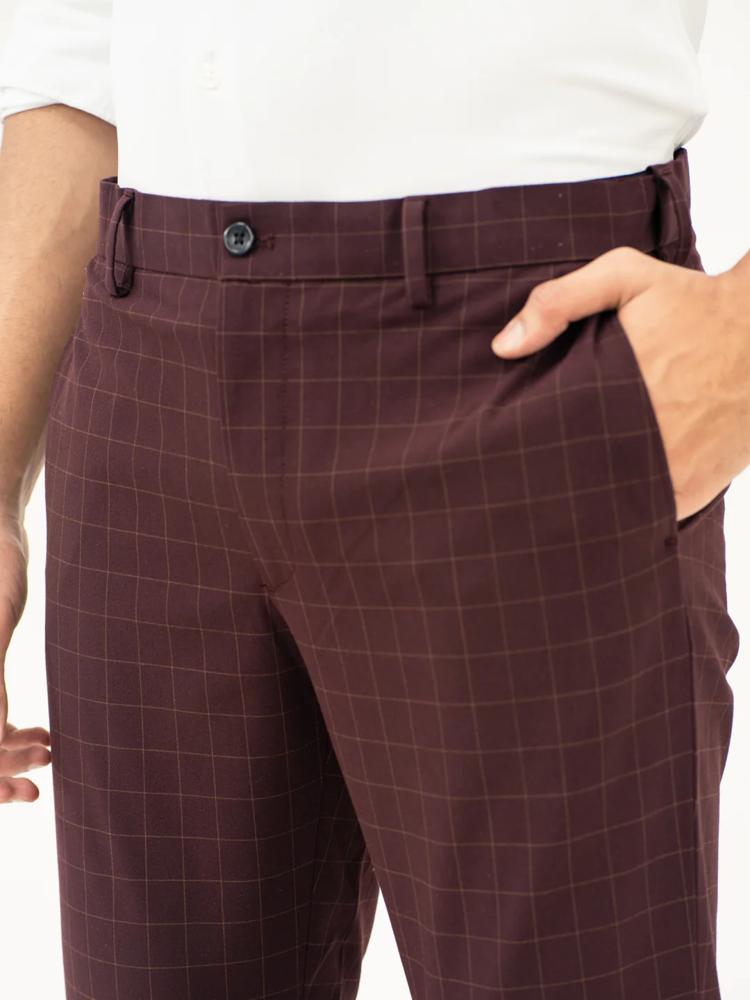 Sangria Wine Checks Formal Pants - Image 10