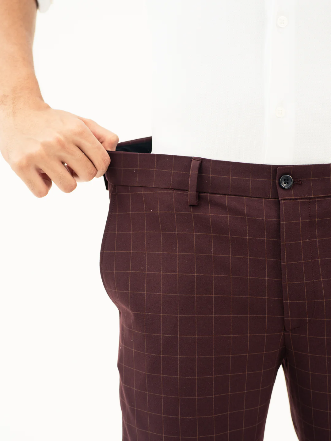 Sangria Wine Checks Formal Pants - Image 4