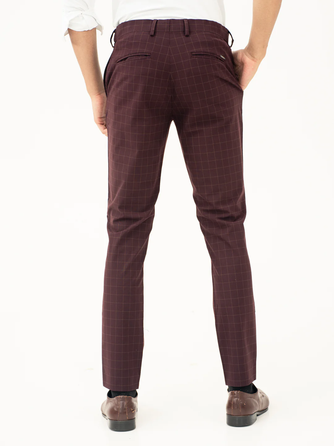 Sangria Wine Checks Formal Pants - Image 6