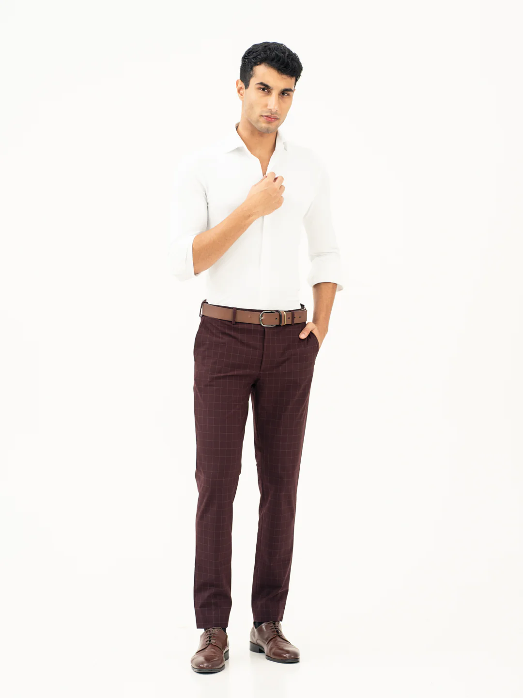 Sangria Wine Checks Formal Pants - Image 7